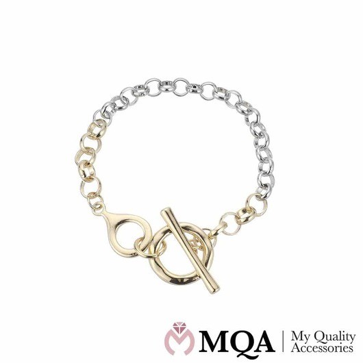 Armband, hälften guld - & hälften silver, växlingslås