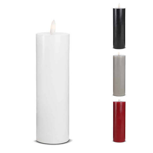 LED-ljus  -  1 st.  -  ø5 x 20 cm  -  m/3D-låga  -  (flera färger) - Svart