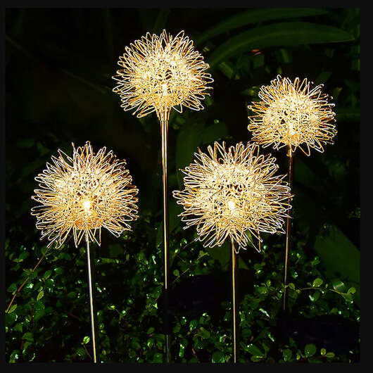 Solcell LED Trädgårdslampa med maskros på spett