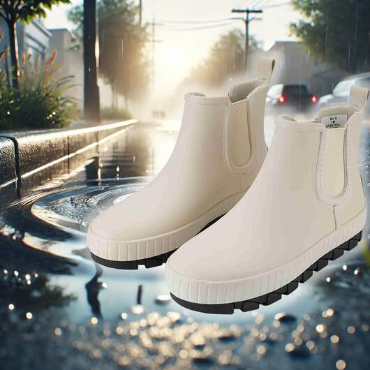 Korta gummistövlar för damer  -  stiliga, bekväma och vattentäta - 37,5