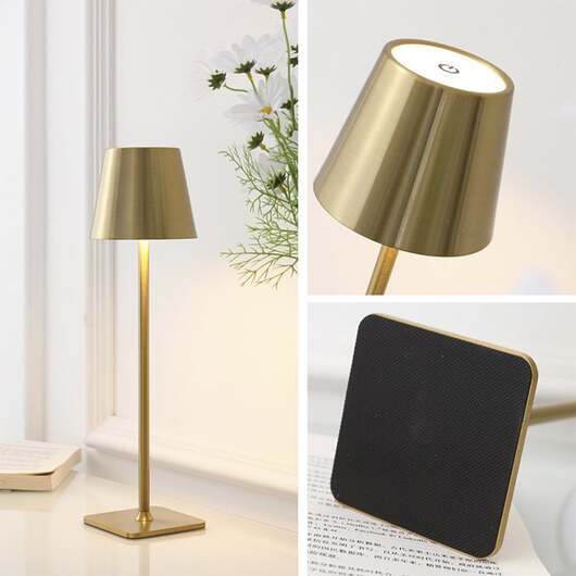 Bordslampa LED med touch - trådlös - 4 färger - Silver