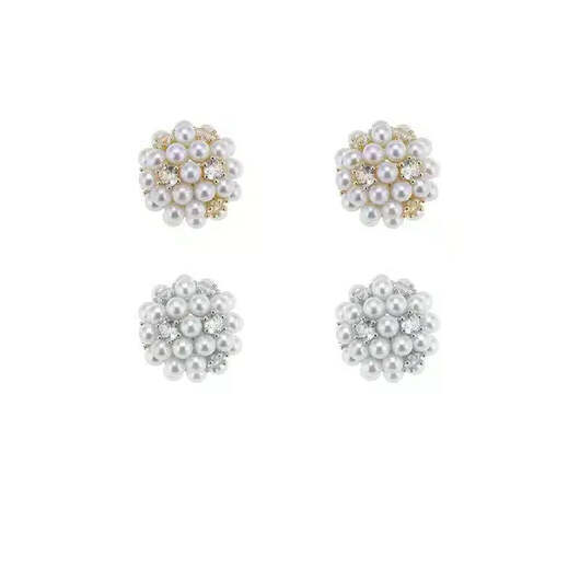 Ãrhängen med små pärlor och stenar, guld eller silver - Guld