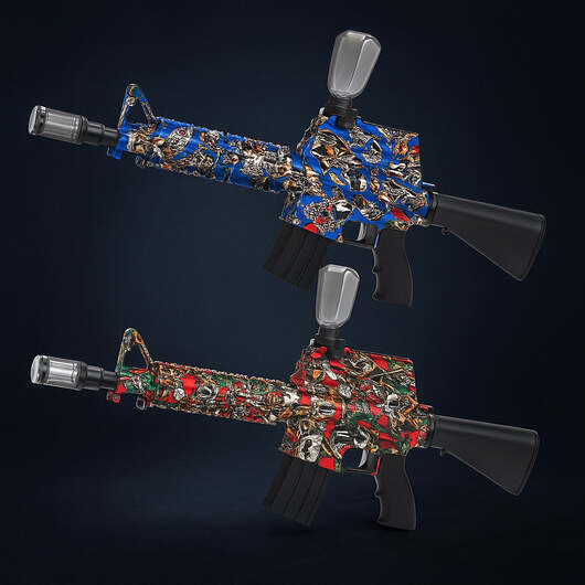 Gel Blaster M16  -  elektrisk med lysdämpare - Röd