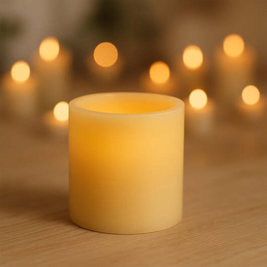 LED-blockljus med 3D-lågorsken  -  Ø15 cm