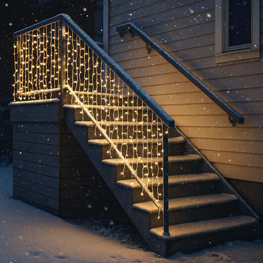 Ljusslinga med istappar 95 LED 3 meter, varmvit