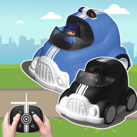 Radiostyrda bilar med coola ljus och ljudeffekter (2 stycken) -  Tjuv och Polis  -  Sharper Image -