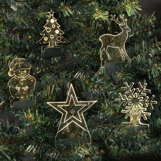 Trådlösa LED-motiv till granen eller fönstret - inkl. fjärrkontroll