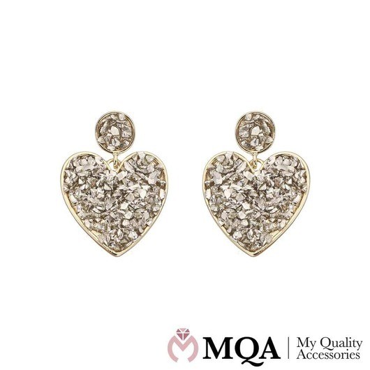 Ãrhängen i hjärtdesign med sten asymmetriskt fördelade