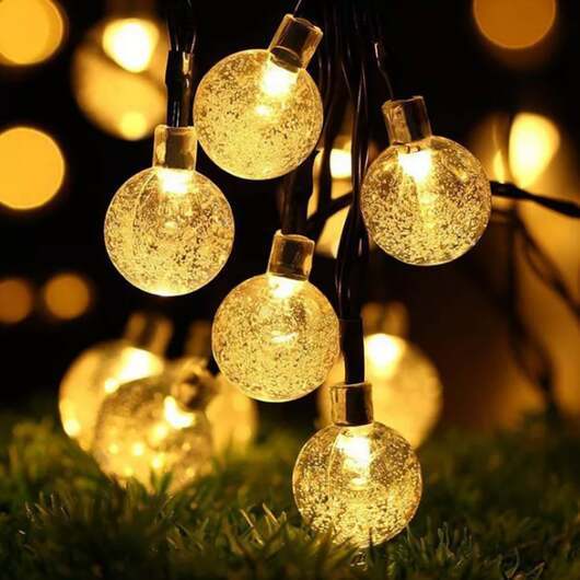 Solcellsljusslinga med kulljus - 5M-20 LED / 7M-50 LED / 12M-100 LED - 5M-20 LED