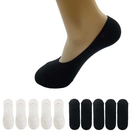 Bamboo Footies 5 par (svart eller vit) - Svart 46-48