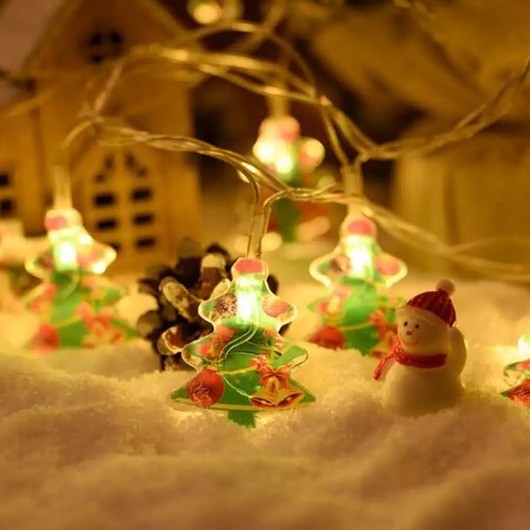 LED-ljusslinga 2 meter med Julgranar (10 st)