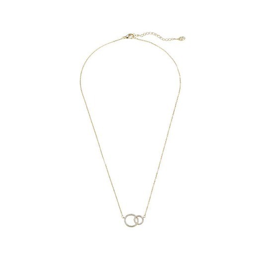 Halsband, guld- eller silverfärgad, 2 ringar som hänge, justerbar - Guld