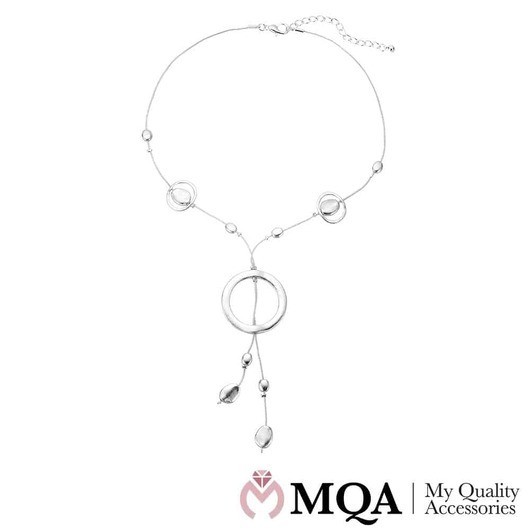 Halsband silverfärgat, stor ring, små ringar, justerbart