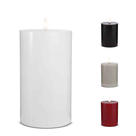 LED-ljus  -  1 styck  -  ø7,5 x 12,5 cm  -  m/3D-låga  -  (flera färger) - Röd