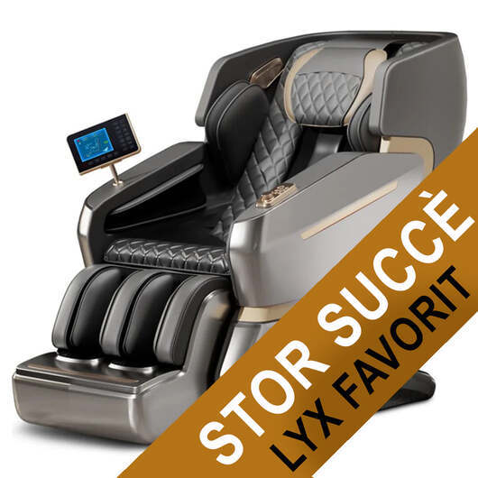 Massagestol 4D Lyx Pro+ med SL-teknologi, Värmeterapi, Röststyrning & Pekskärm  -  Modell M5 grå