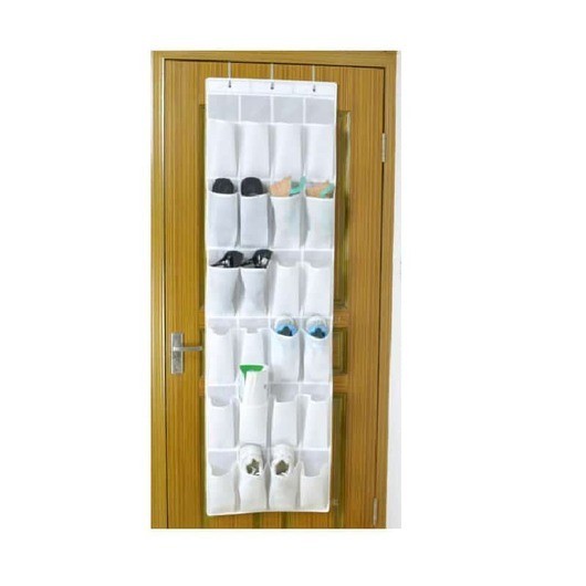 Skoförvaring till dörren med 24 fickor - Svart