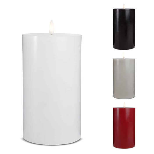 LED-ljus  -  1 st.  -  ø10 x 20 cm  -  m/3D-låga  -  (flera färger) - Röd