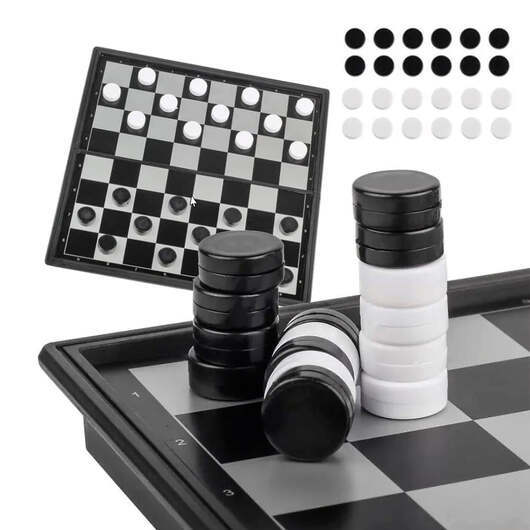 Damm  -  Magnetiskt Spel för Resor och Hemmabruk