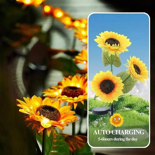 Solcells-solros trädgårdslampa 80 cm