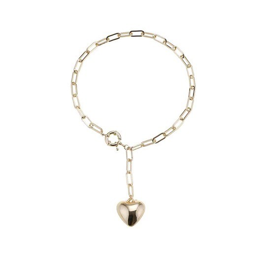 Halsband guldfärgat, hjärta som hänge