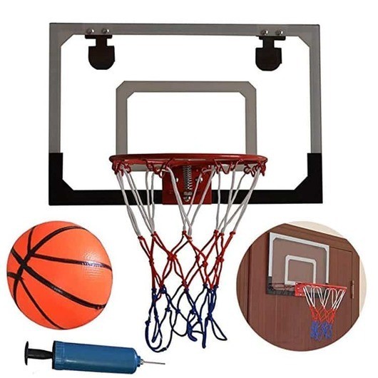 Basketkorg på platta  -  mini  -  med boll och pump