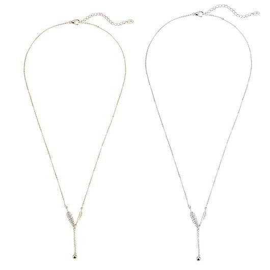 Halsband, guld- eller silverfärgad, små stenar, justerbar - Silver