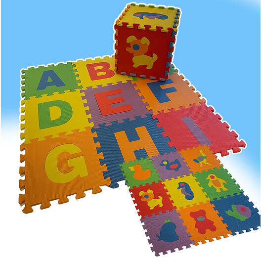 Färgglad Mjuk Pusselmatta/Lekmatta - välj mellan djurmönster eller bokstäver - Djur