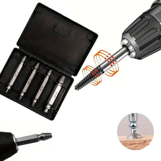 Skruvborttagare set 4 delar