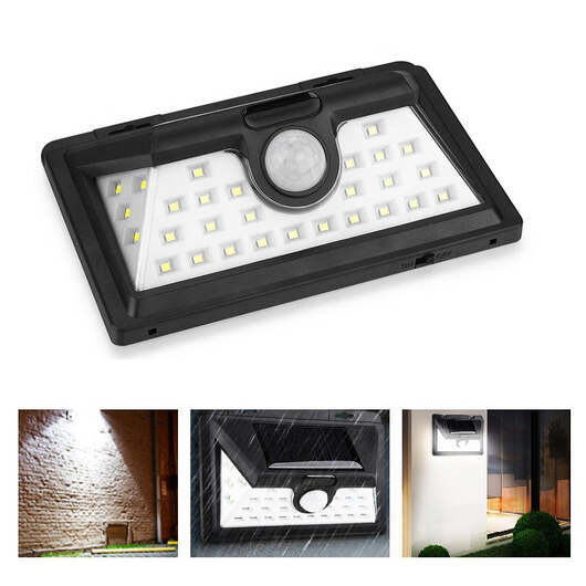 LED Solcellsvägglampa med sensor