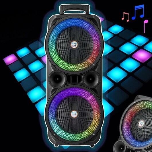 Soundbox 2 x 8" - LED-ljus, Mikrofon och Fjärrkontroll