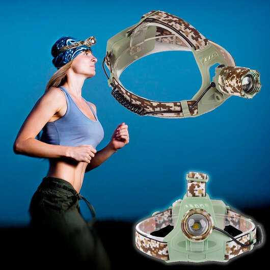 LED Pannlampa med camouflage  -  kraftig med 3 lägen