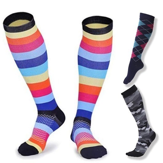 Stödstrumpor / kompressionsstrumpor - set med 3 par - - S/M