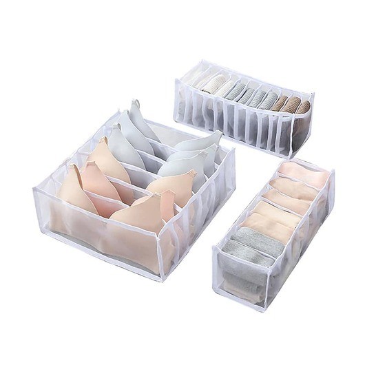 Förvaringslåda/underklädeslåda - set om 3 - hopfällbar -