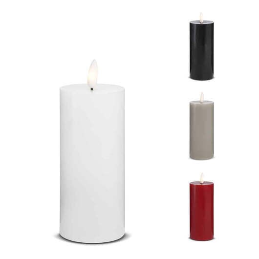 LED-ljus -1 st. - ø5 x 15 cm - m/3D låga - (flera färger) - Svart