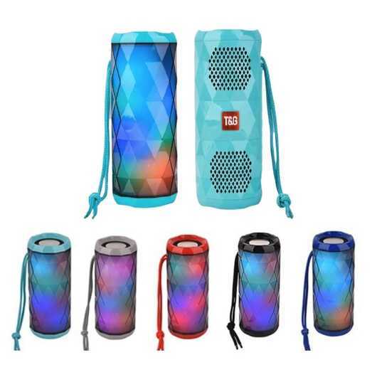 Bluetooth-högtalare 5W med coola LED-ljuseffekter och dubbel bas - Grön