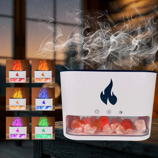 Vulkan Luftfuktare & Aroma Diffuser 240 ml med Kristallsalt