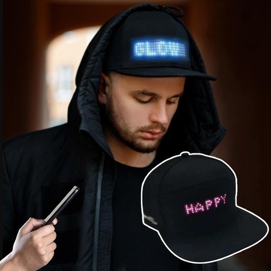 Keps med LED-display - Bluetooth -