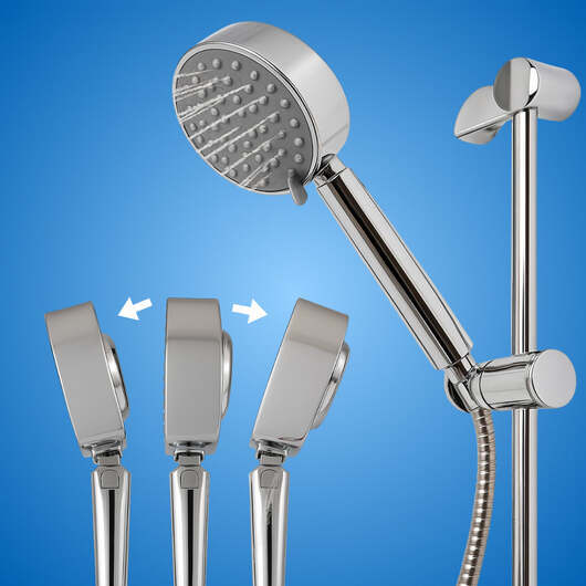 Dubbelsidiga duschmunstycken - m/schampohållare -