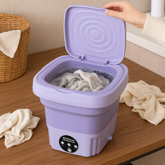 Bärbar & Hopfällbar Tvättmaskin med Torkfunktion - Grön