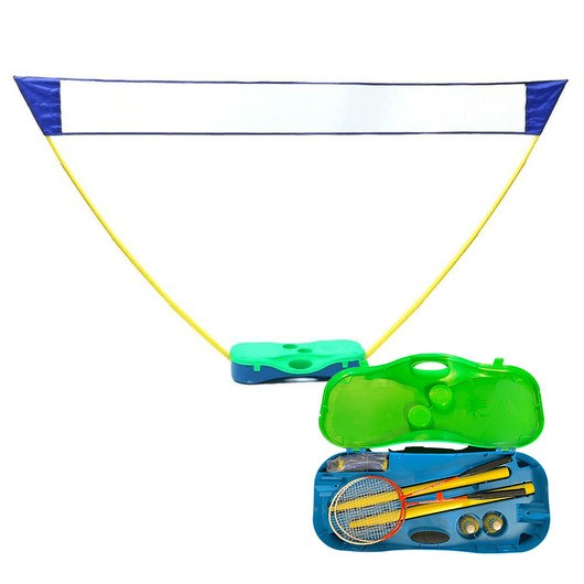 Badmintonset med nät, racket & bollar