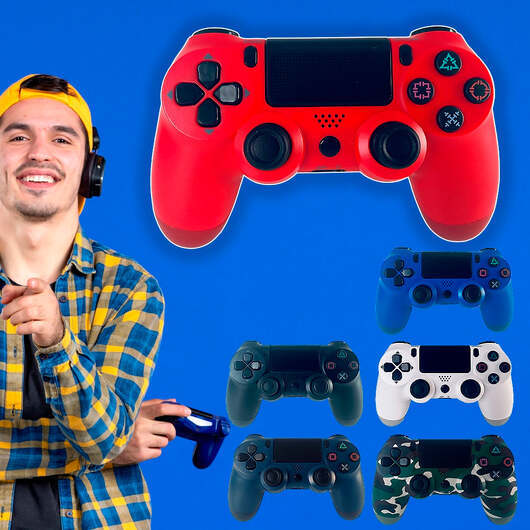 PS4 Trådlös Kontroller med Touchpad och Vibration - svart