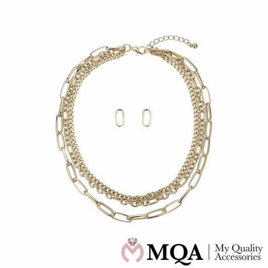 Halsband guldfärgat, lager på lager, justerbart