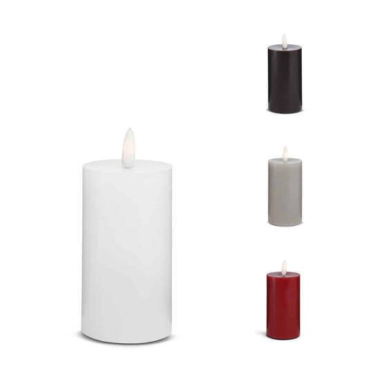 LED-ljus  -  1 styck  -  ø5 x 12,5 cm  -  m/3D-låga  -  (flera färger) - Grå