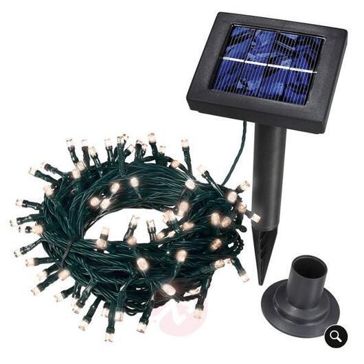 Solcellsdriven LED-ljuskedja m/100 LED (flera färger) 9 meter - Röd