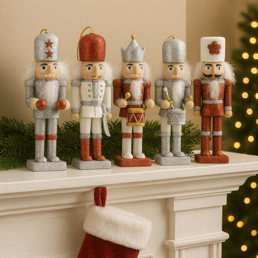 Nötknäpparfigurer i Trä - 12,5 cm, set om 5 figurer -