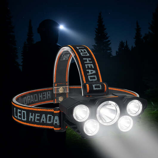 Pannlampa 300 lumen 180Â° justerbar vinkel  -  4 ljuslägen