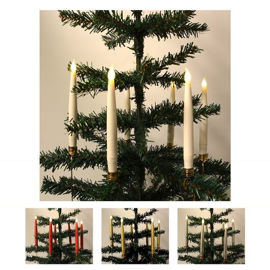 LED-julgransljus 10 st. Trådlöst inkl. Fjärrkontroll & Klämmor - passar de flesta Georg Jensen ljushållare mm.