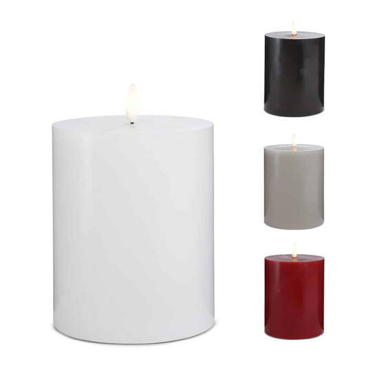 LED-ljus - 1 st. - ø10 x 15 cm - m/3D-låga - (flera färger) - Vit