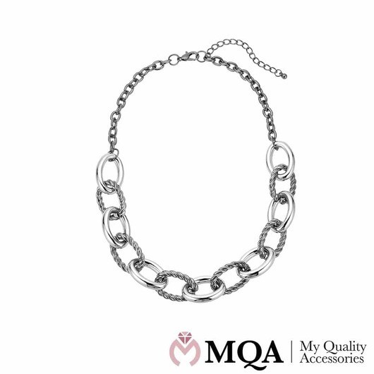 Halsband silverfärgat, 2 olika länkar, justerbart