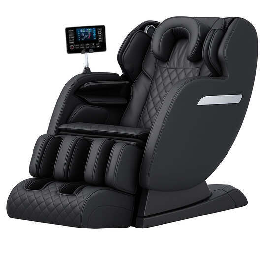 Massagestol 4D med SL-teknologi, lufttrycksmassage, värmeterapi och stor pekskärm  -  Modell A6 Svart